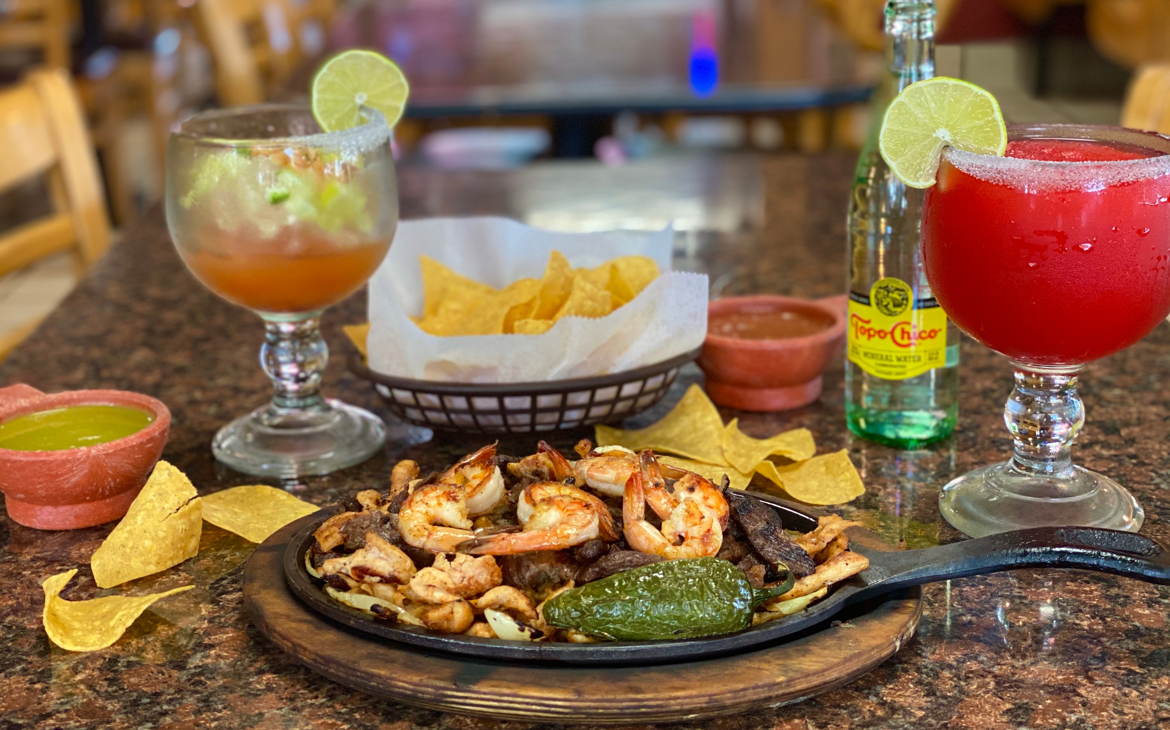 Sizzling fajitas platter